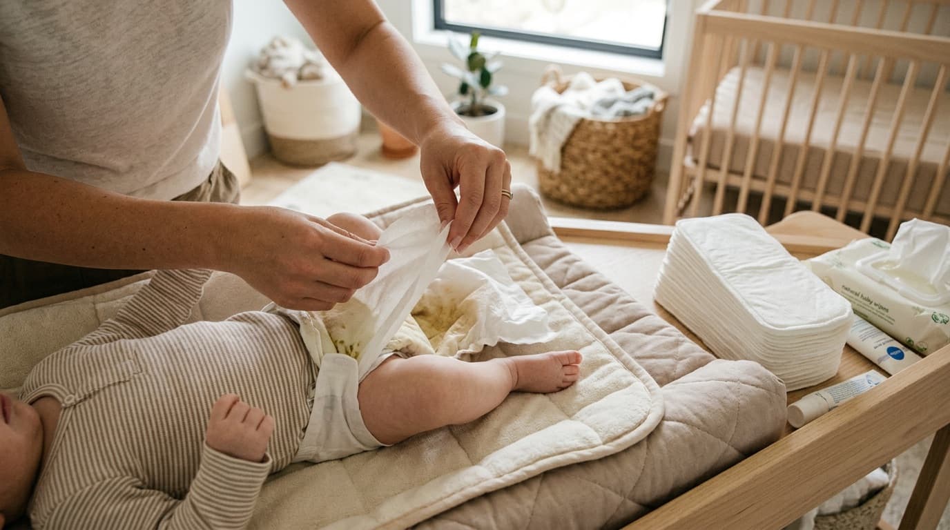 Step 3: Remove the liner with the diaper and replace with a fresh one